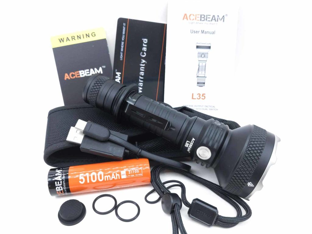 Acebeam L35 with all accessories