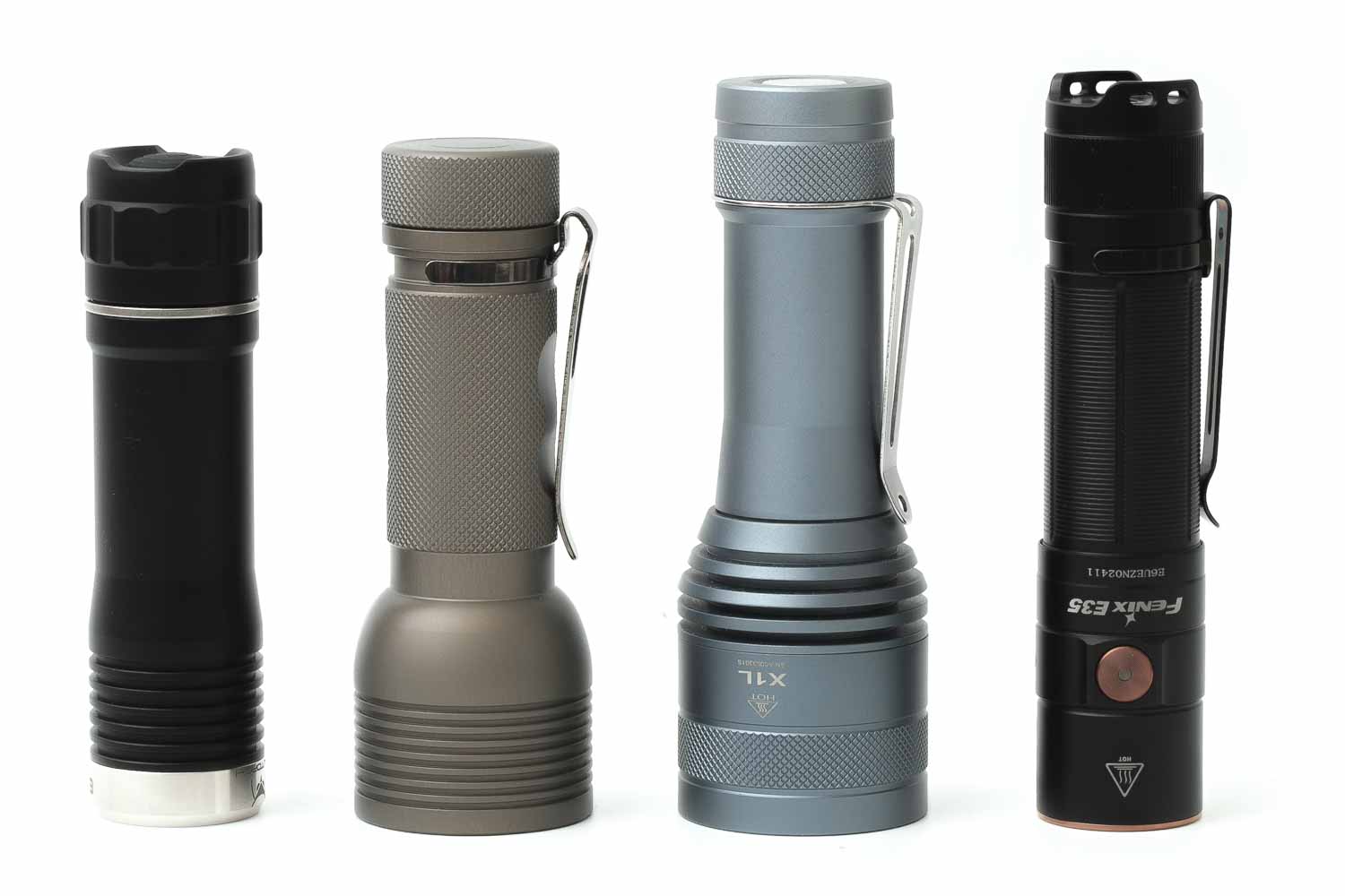 Amutorch E3H comparison with 3 other edc flashlights