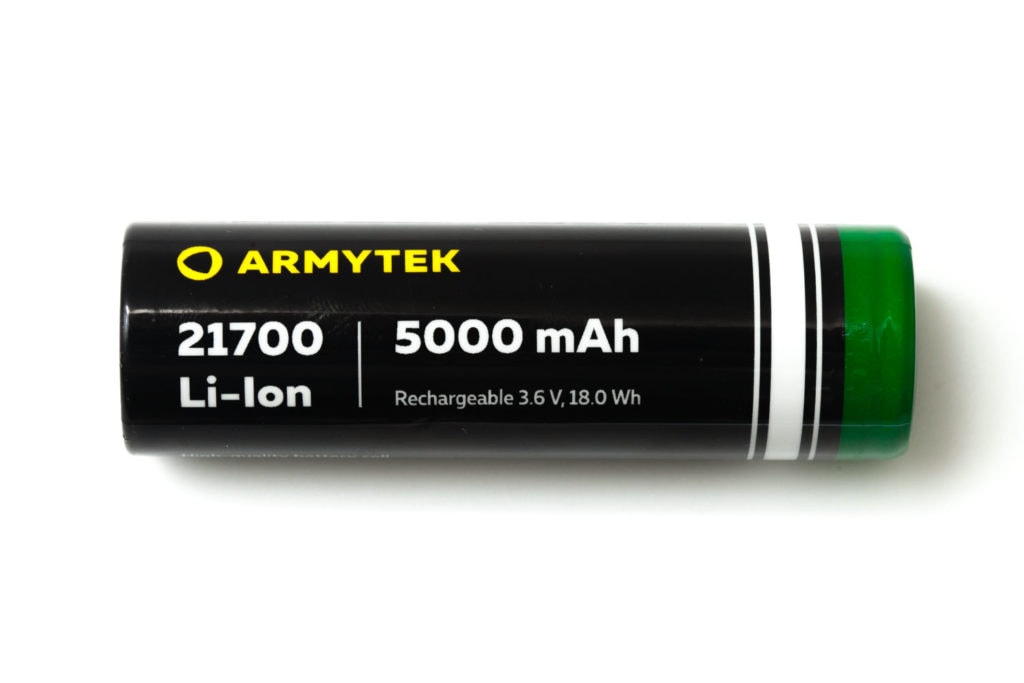 Armytek 21700 battery side