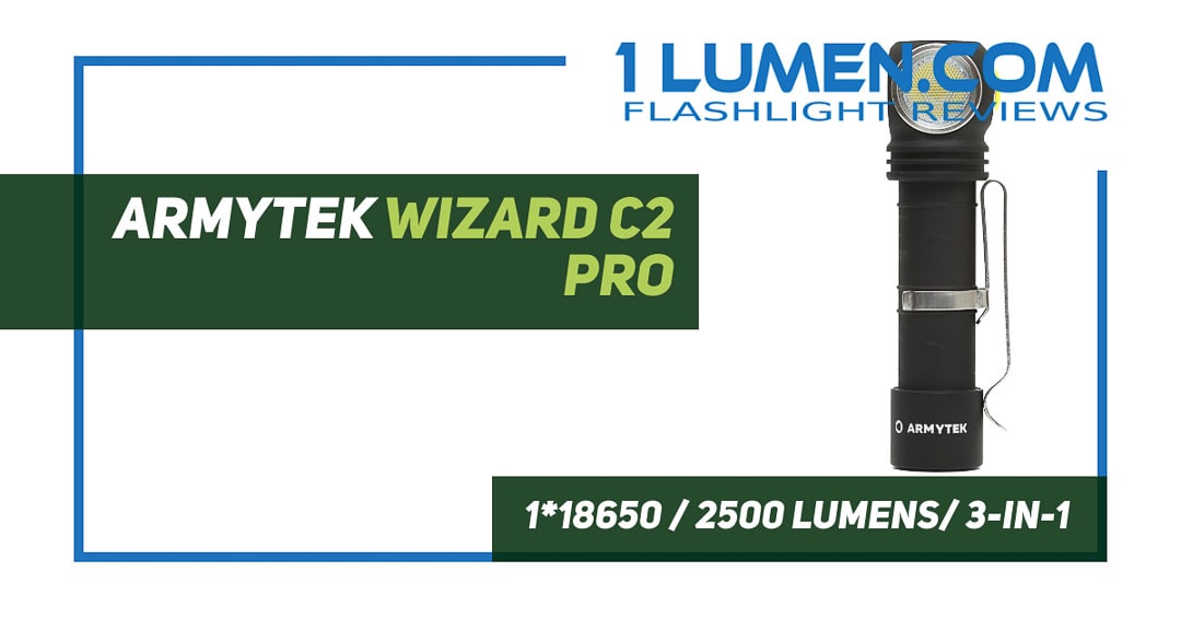 NO Battery New Armytek Wizard C2 Pro White Magnet USB 2500LM LED Headlight 