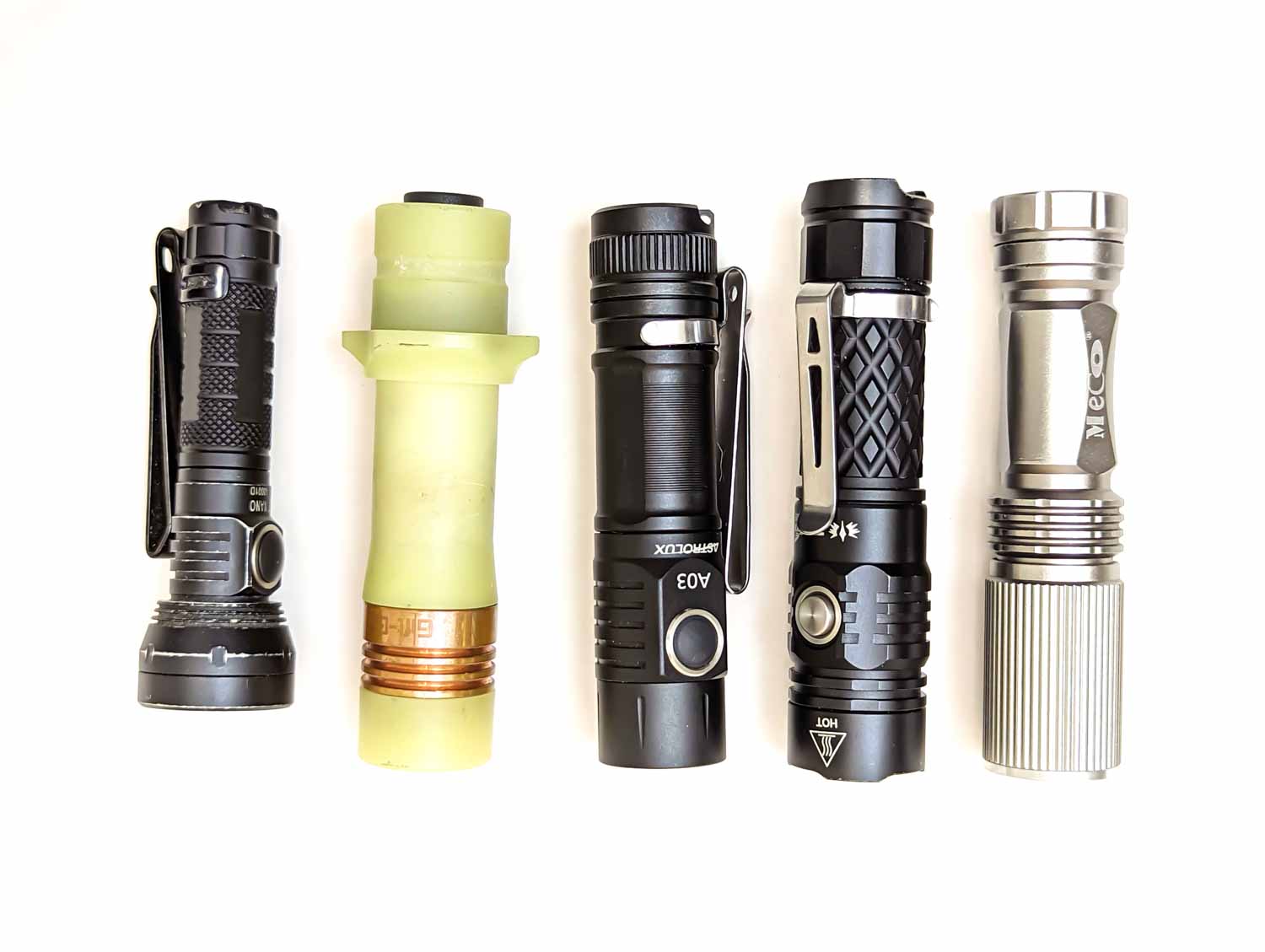 Astrolux A03 compared to other flashlights