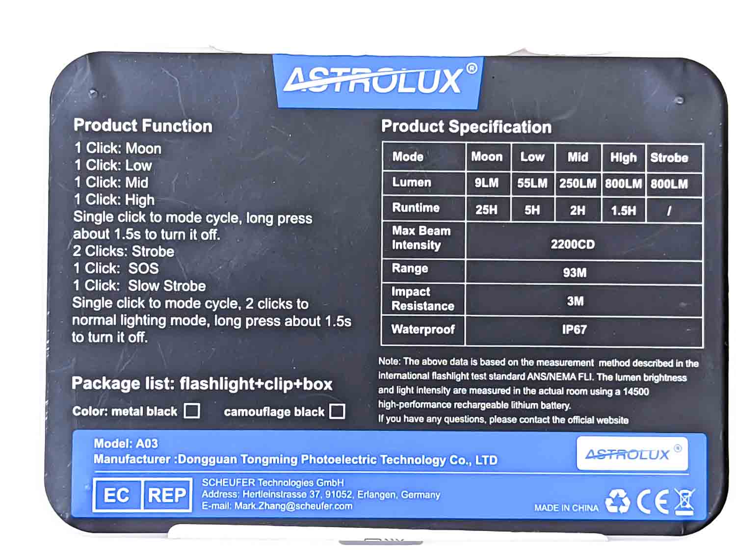 Astrolux A03 box