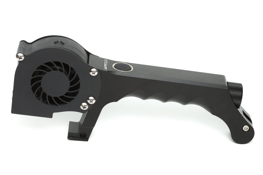 black cooling handle with fan