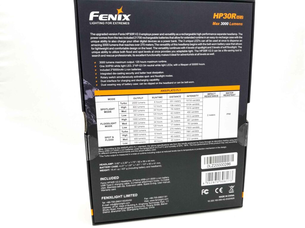 fenix hp30r v2 box 2