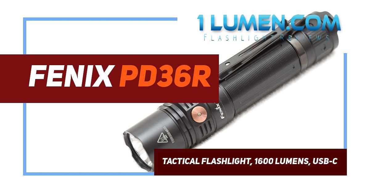 Fenix PD36R 1600 Lumen Rechargeable Tactical Flashlight 21700 Battery & Adapter 