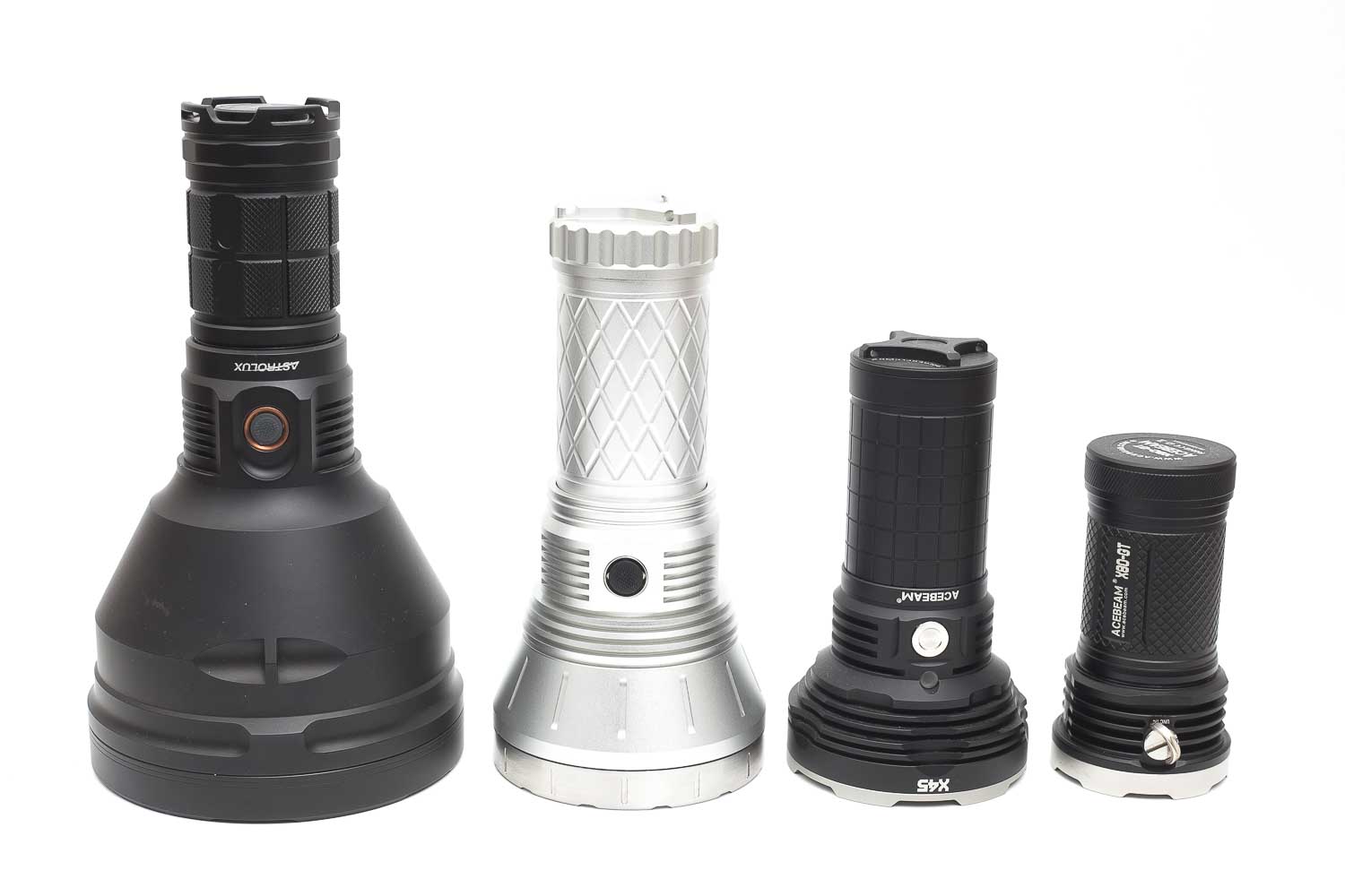 Haikelite HK90 size compared to other high power flashlights
