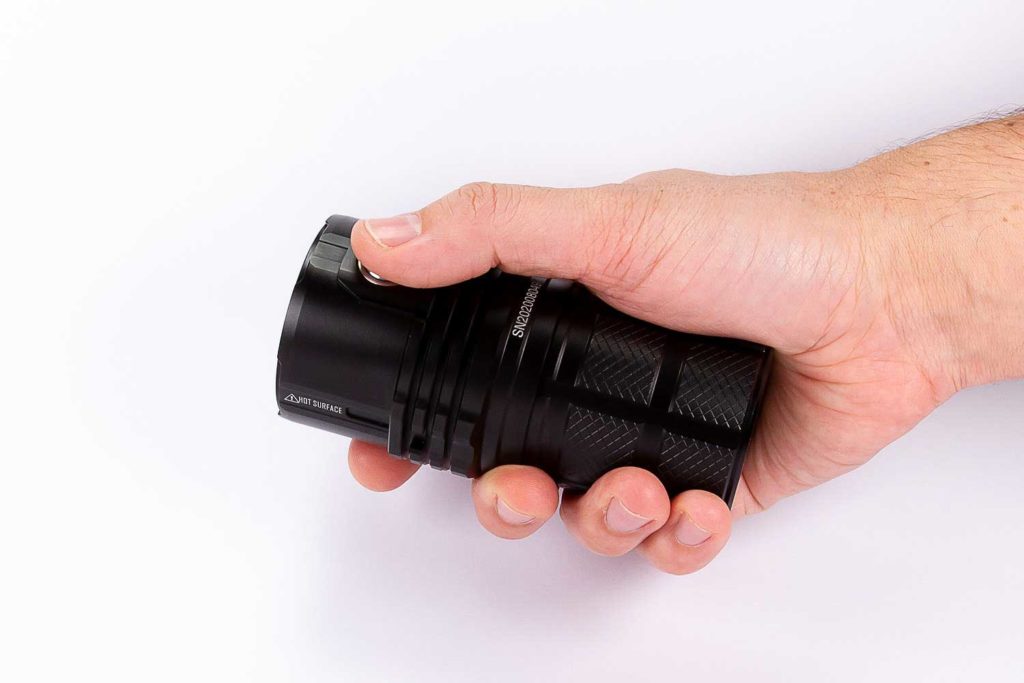 flashlight holding with hand