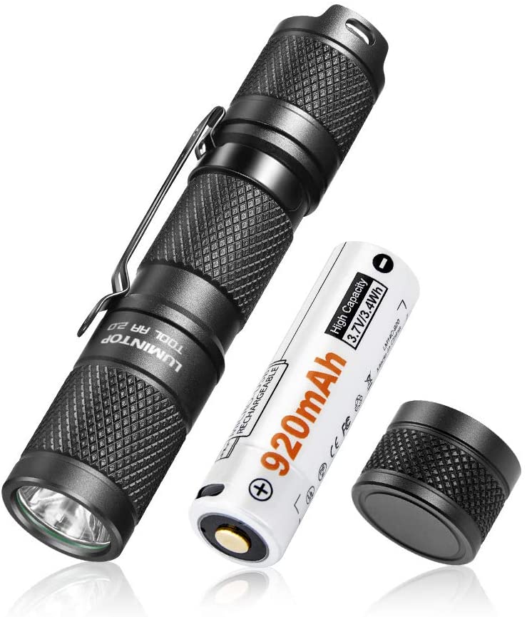Super Bright 600 Lumen Cree LED 14500 Flashlights Included Rechargeable Battery and Micro USB Charge cord. UltraTac A1 Pocket EDC Flashlight