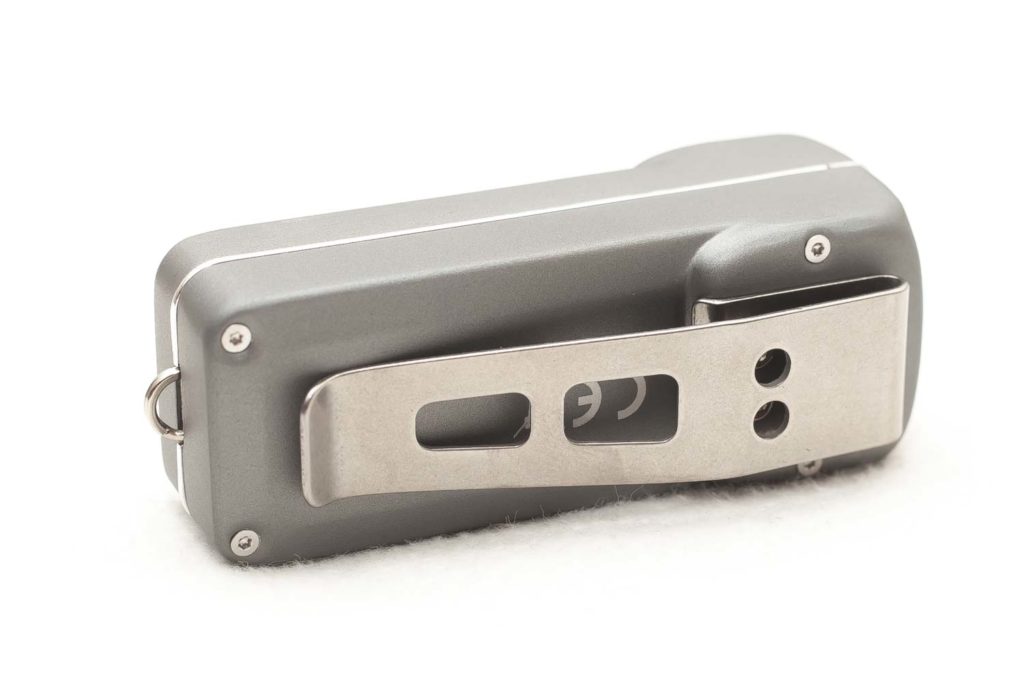 silver pocket clip on Nitecore TUP