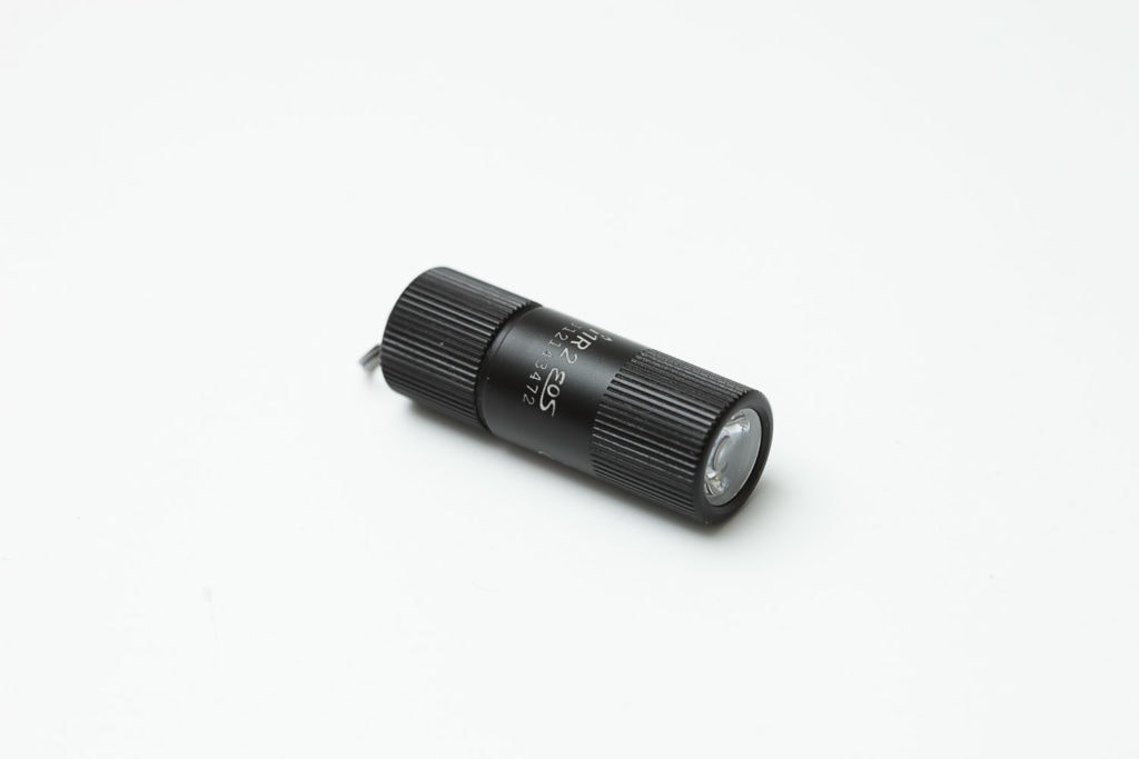 side picture of black Olight i1R 2 eos