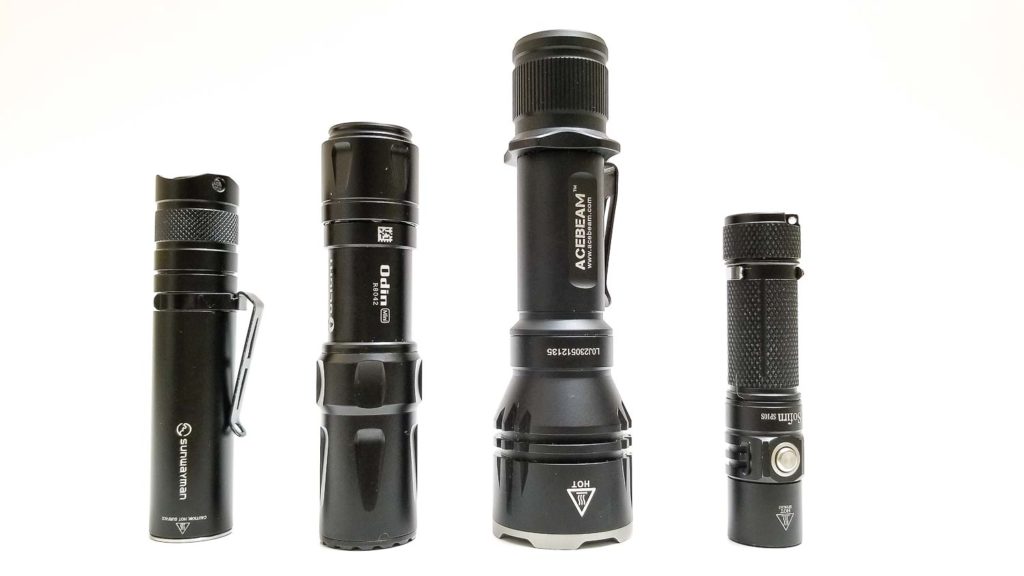 Olight Odin Mini size compared to other flashlights