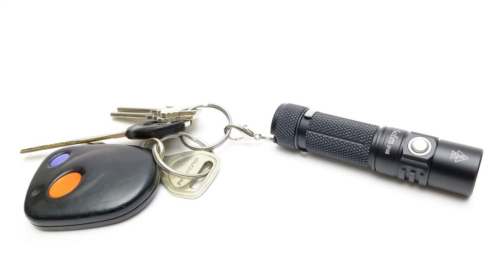 Sofirn SP10S flashlight on keys
