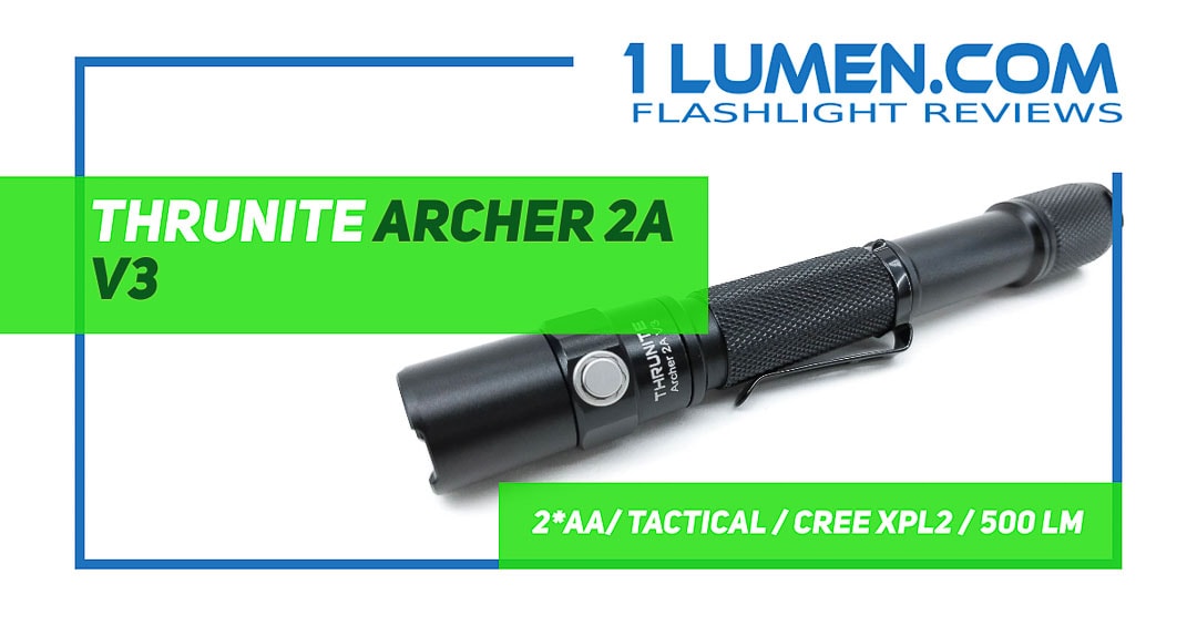 used ThruNite Archer Series  2A V3 cool white CREE XP-L Tactical LED Flashlight 