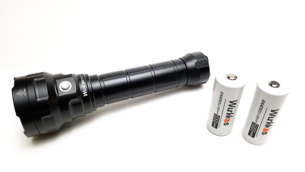 flashlight with 2 wurkkos batteries