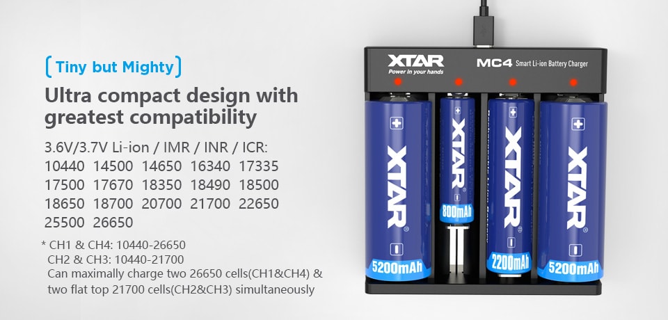 Xtar MC4 charge